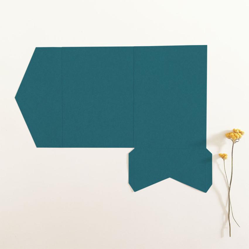 Pocketfold-Karte B6 Premium-Karton "Tiefseeblau" Exklusiv Line