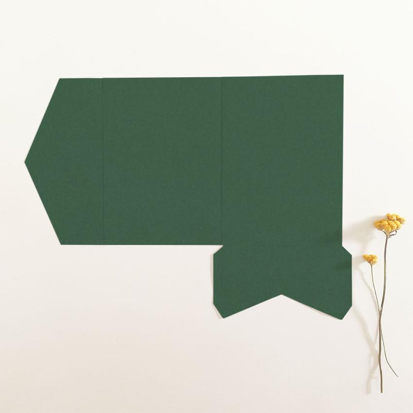 Pocketfold-Karte B6 Premium-Karton "Waldgrün" Exklusiv Line