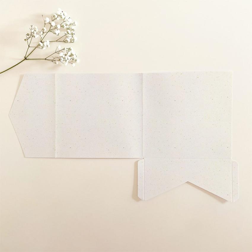 Pocketfold-Karte Quadrat (15x15) Recycling-Karton "Recycling Bermgras" Exklusiv Line