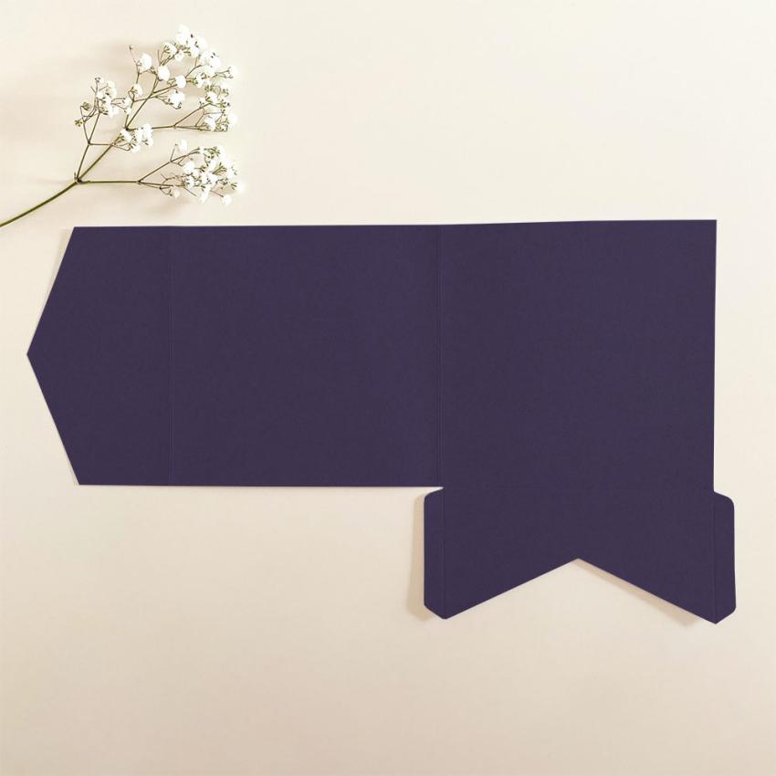 Pocketfold-Karte Quadrat (15x15) Premium-Karton "Aubergine" Exklusiv Line