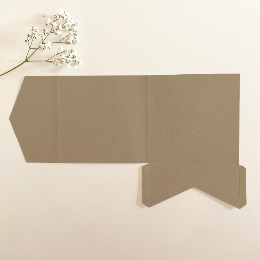 Pocketfold-Karte Quadrat (15x15) Premium-Karton "Recycling Natur" Exklusiv Line