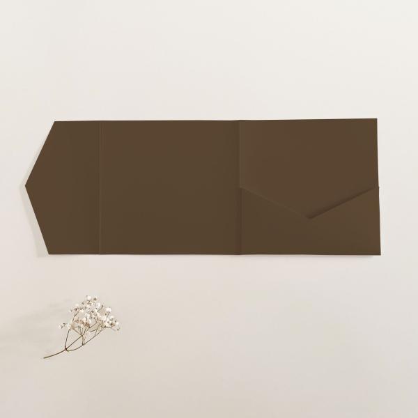 Pocketfold-Karte Quadrat (15x15) Premium-Karton "Braun" Exklusiv Line