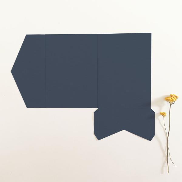 Pocketfold-Karte B6 Struktur-Karton "Struktur Irisblau" Exklusiv Line