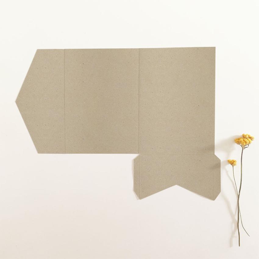 Pocketfold-Karte B6 Recycling "Kraft Grau" Exklusiv Line
