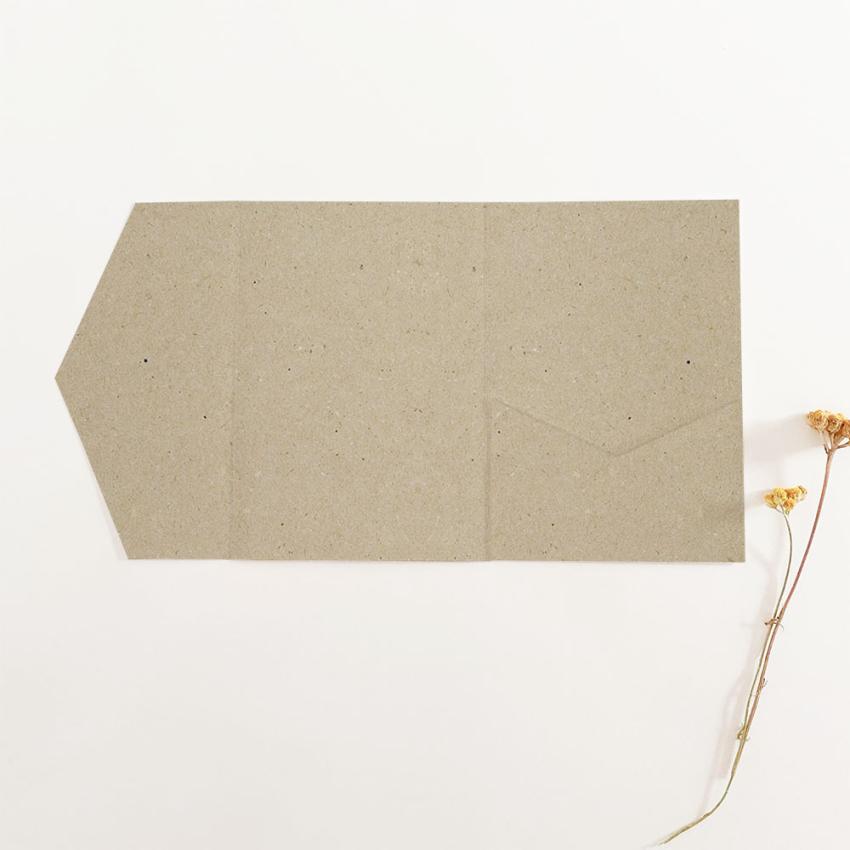 Pocketfold-Karte B6 Recycling "Kraft Grau" Exklusiv Line
