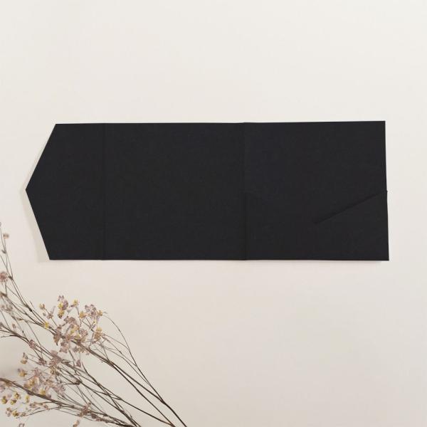 Pocketfold-Karte Quadrat (15x15) Recycling-Karton "Recycling Schwarz" Exklusiv Line