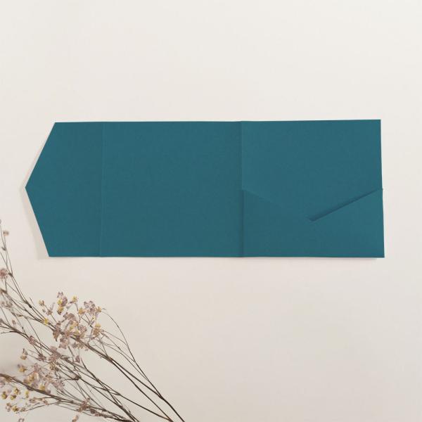 Pocketfold-Karte Quadrat (15x15) Premium-Karton "Tiefseeblau" Exklusiv Line
