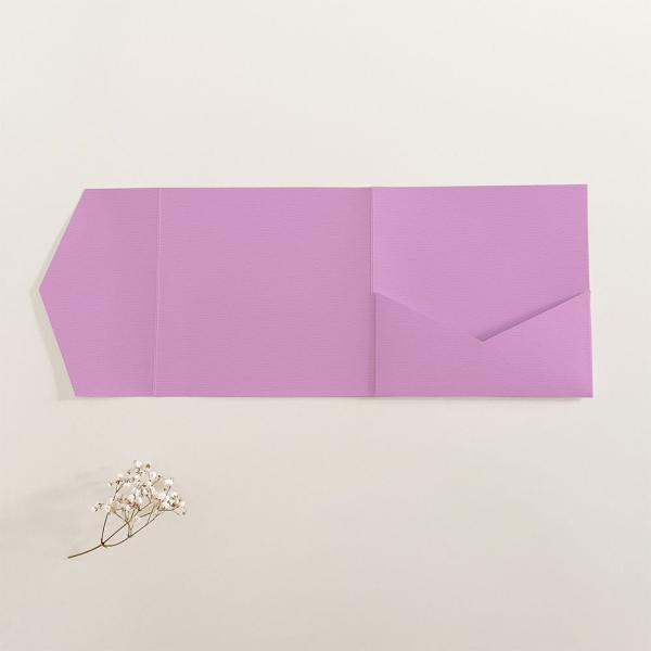 Pocketfold-Karte Quadrat (15x15) Struktur-Karton "Struktur Blütenrosa" Exklusiv Line