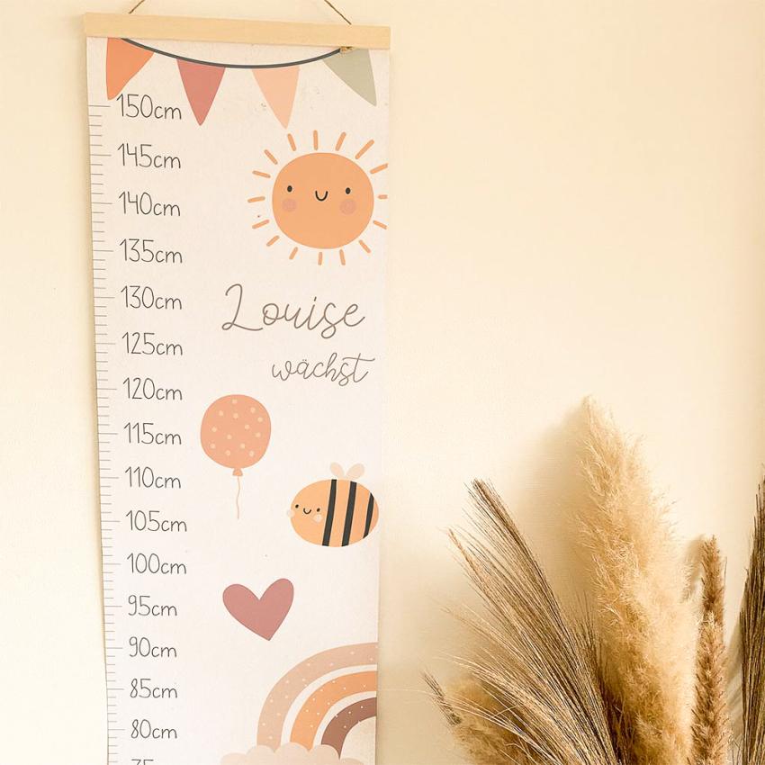 Messleiste "Boho" | Messlatte | Geschenkidee | Personalisiertes Geschenk | Kinderzimmerdeko