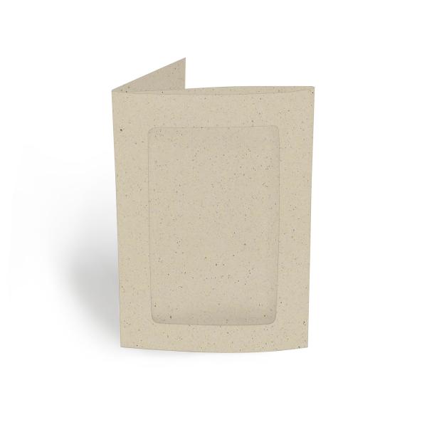 Passepartoutkarte rechteck 3-Fach DIN A6 in kraft kakao 15%