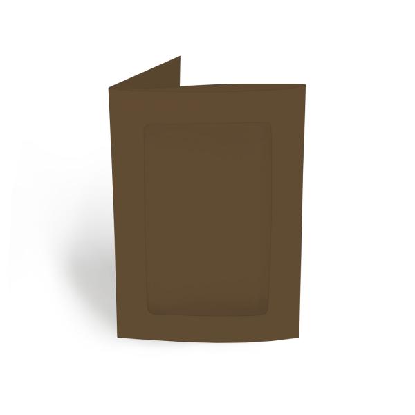 Passepartoutkarte rechteck 3-Fach DIN A6 in braun