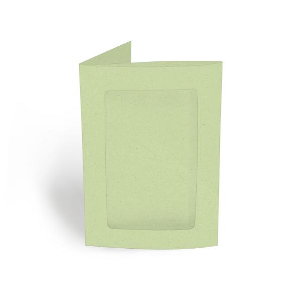 Passepartoutkarte rechteck 3-Fach DIN B6 in Recycling Kiwi