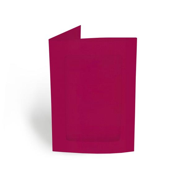 Passepartoutkarte rechteck 3-Fach DIN A6 in struktur brombeere