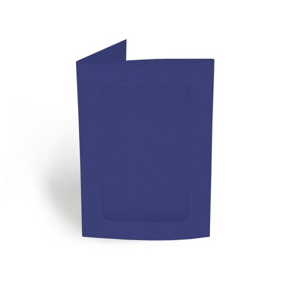 Passepartoutkarte rechteck 3-Fach DIN A6 in struktur dunkelviolett