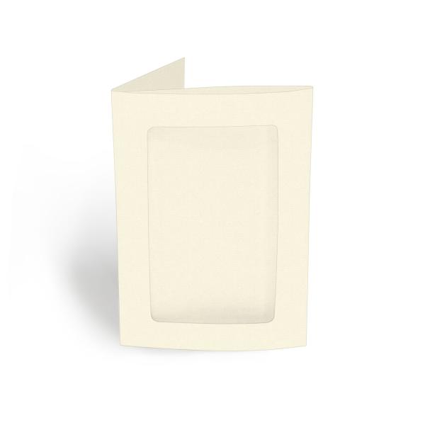 Passepartoutkarte rechteck 3-Fach DIN A6 in struktur naturell