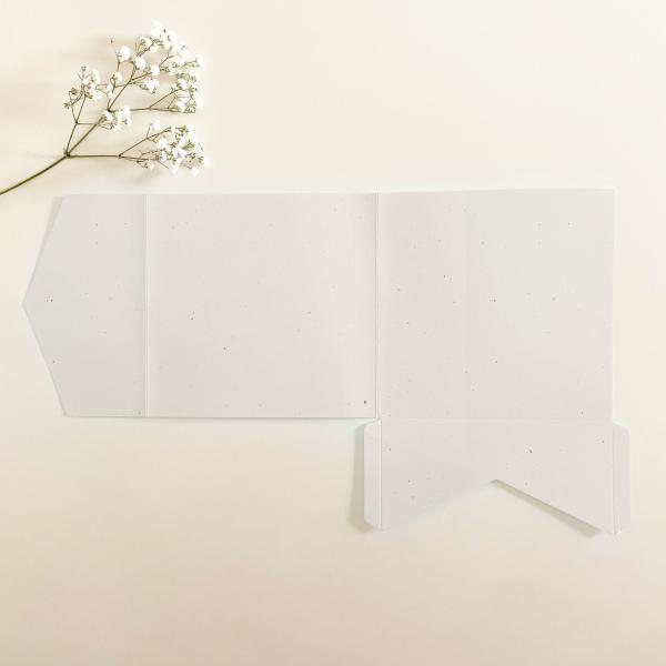 Pocketfold-Karte Quadrat (15x15) Recycling-Karton "Wollweiss" Exklusiv Line