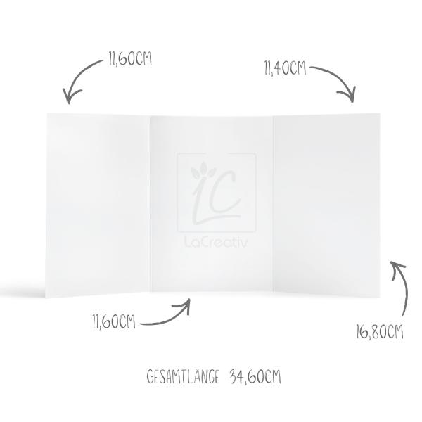 Trippelkarte - Leporello 220g/m² DIN B6 3-Fach in struktur naturell
