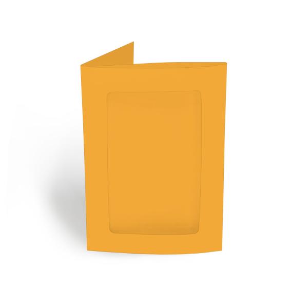 Passepartoutkarte rechteck 3-Fach DIN A6 in altgold