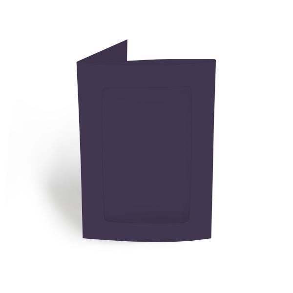 Passepartoutkarte rechteck 3-Fach DIN A6 in aubergine