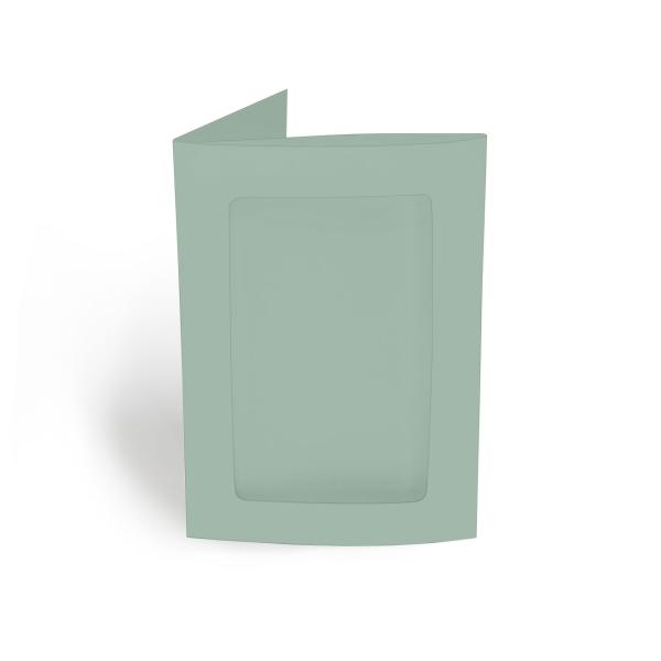 Passepartoutkarte rechteck 3-Fach DIN A6 in eukalyptus