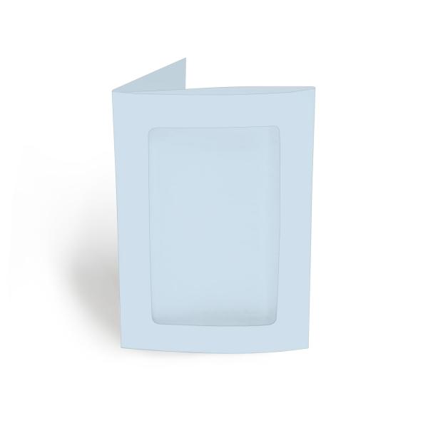 Passepartoutkarte rechteck 3-Fach DIN A6 in hellblau