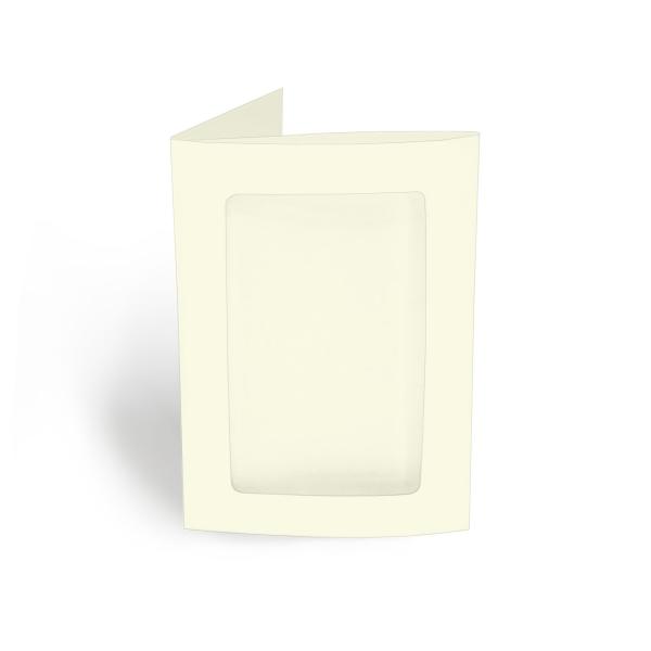 Passepartoutkarte rechteck 3-Fach DIN A6 in hellcreme