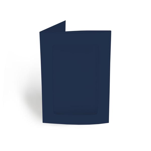 Passepartoutkarte rechteck 3-Fach DIN A6 in nachtblau
