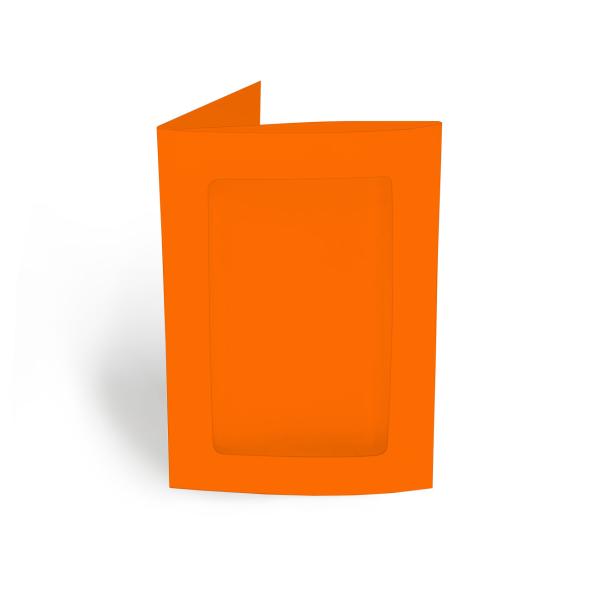 Passepartoutkarte rechteck 3-Fach DIN A6 in orange