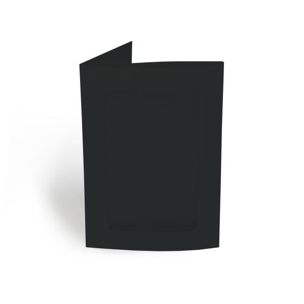 Passepartoutkarte rechteck 3-Fach DIN A6 in schwarz