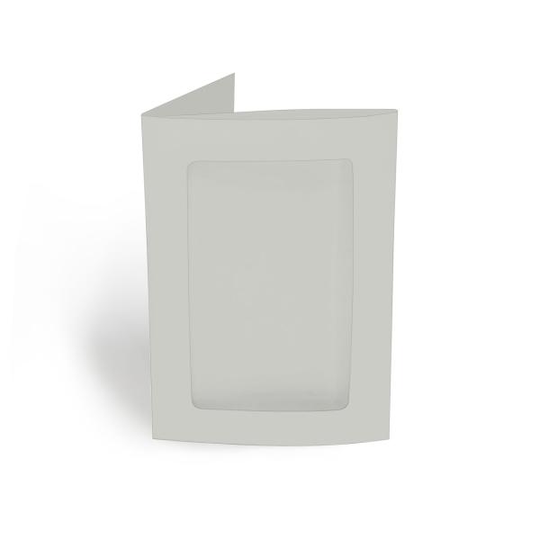 Passepartoutkarte rechteck 3-Fach DIN A6 in seidengrau