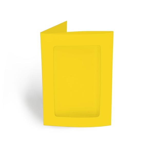 Passepartoutkarte rechteck 3-Fach DIN A6 in sonnengelb