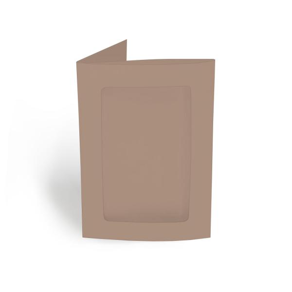Passepartoutkarte rechteck 3-Fach DIN A6 in taupe