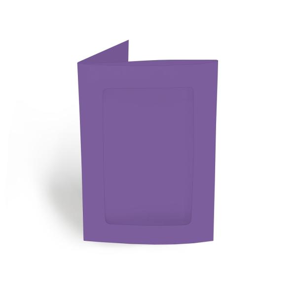 Passepartoutkarte rechteck 3-Fach DIN A6 in violett