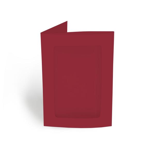Passepartoutkarte rechteck 3-Fach DIN A6 in weinrot