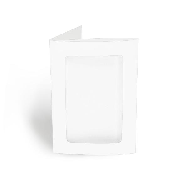 Passepartoutkarte rechteck 3-Fach DIN A6 in weiss