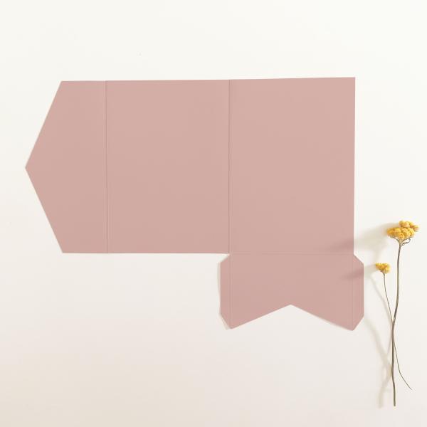 Pocketfold-Karte B6 Premium-Karton "Altrosa" Exklusiv Line