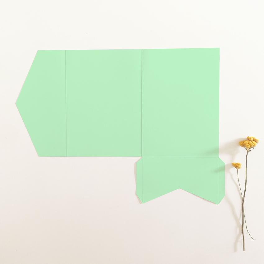 Pocketfold-Karte B6 Premium-Karton "Pastell Grün" Exklusiv Line