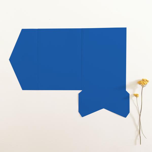 Pocketfold-Karte B6 Premium-Karton "Royalblau" Exklusiv Line