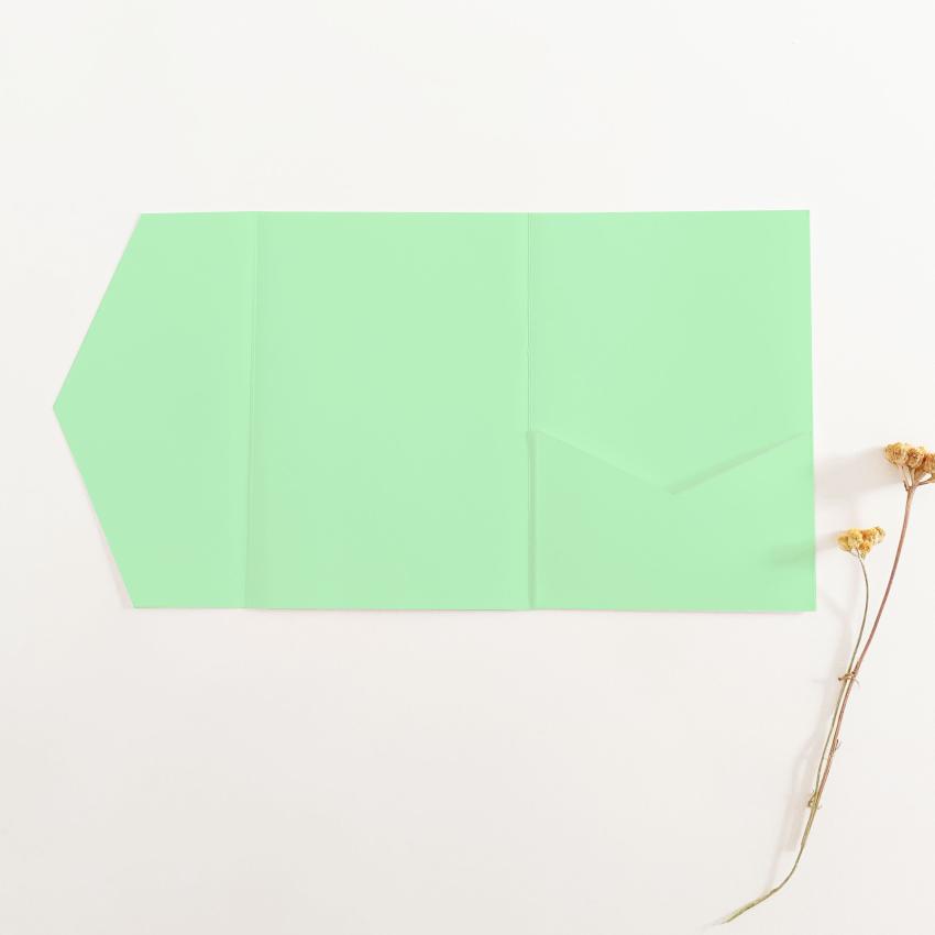 Pocketfold-Karte B6 Premium-Karton "Pastell Grün" Exklusiv Line
