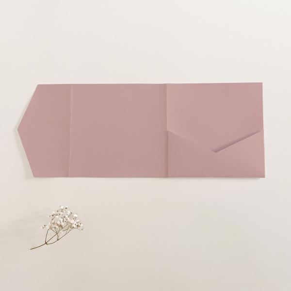 Pocketfold-Karte Quadrat (15x15) Premium-Karton "Altrosa" Exklusiv Line