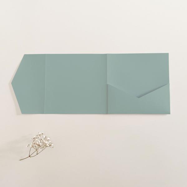 Pocketfold-Karte Quadrat (15x15) Premium-Karton "Eukalyptus" Exklusiv Line