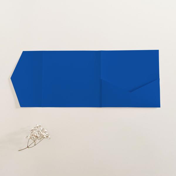 Pocketfold-Karte Quadrat (15x15) Premium-Karton "Royalblau" Exklusiv Line