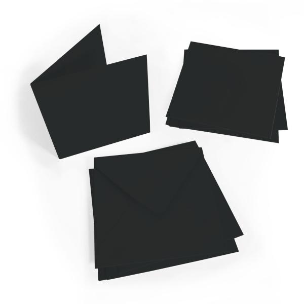 Faltkarte 15x15cm mit Briefumschlag 16x16cm in schwarz