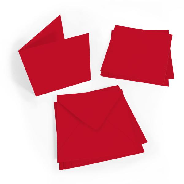 Faltkarte 15x15cm mit Briefumschlag 16x16cm in weihnachtsrot