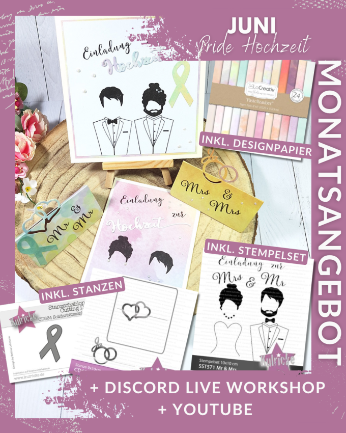 Kulricke Bundle "Pride Hochzeit" inkl. Pastellzauber und 3D Tischkarten-Stanze