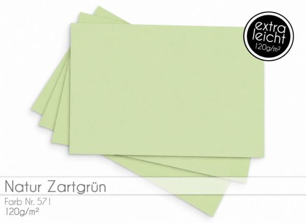 Tonkarton - Tonpapier DIN A4 120g/m² - 25 Bogen in natur zartgrün