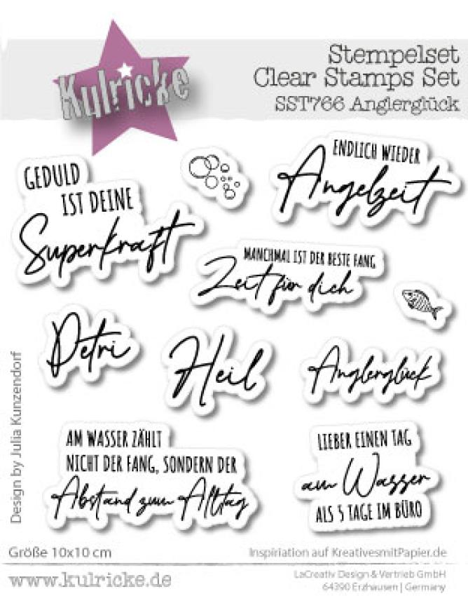 Kulricke Stempel "Anglerglück Schrift" Clear Stamp