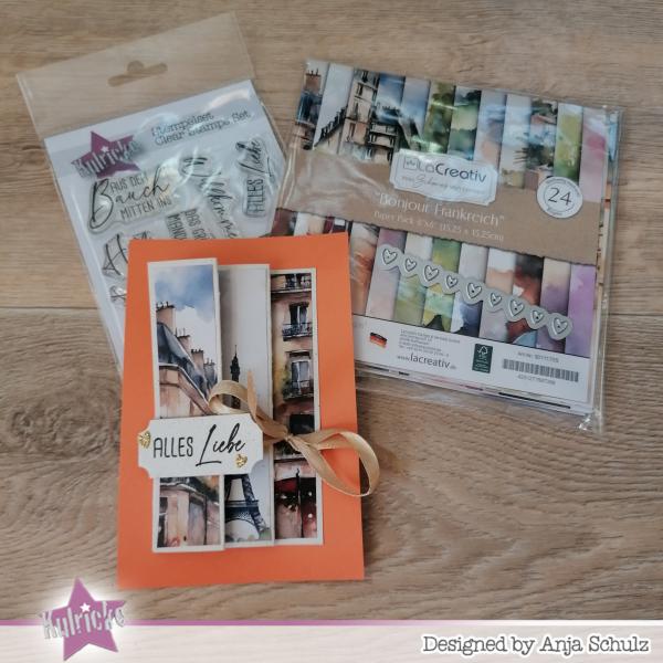 LaCreativ - Designpapier "Bonjour Frankreich" Paper Pack 6x6" - 24 Bogen