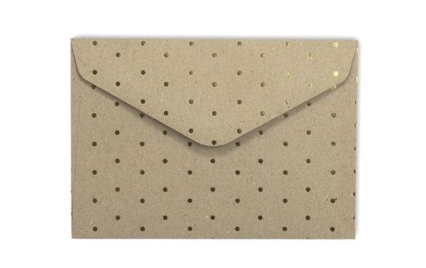 Briefumschlag C6 kraft grau + goldene punkte