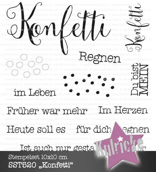 Kulricke Stempelset "Konfetti" Clear Stamp Motiv-Stempel